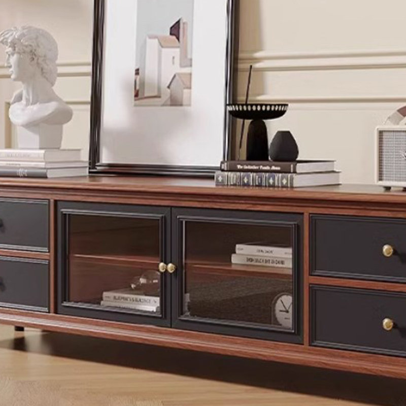 Meuble télé en bois massif de style médiéval Design, 94.48"