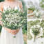 100 tiges d'eucalyptus mélangées avec du gypsophile, tiges de verdure artificielle et fleurs artificielles de gypsophile en vrac pour bouquets à faire soi-même, centres de table de mariage, décorations florales