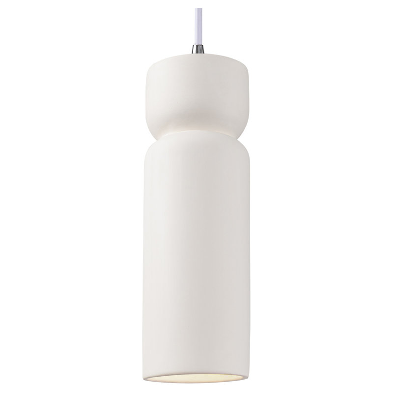 Luminaire suspendu sablier 1 lumière Ashford, Chrome poli, Bisque