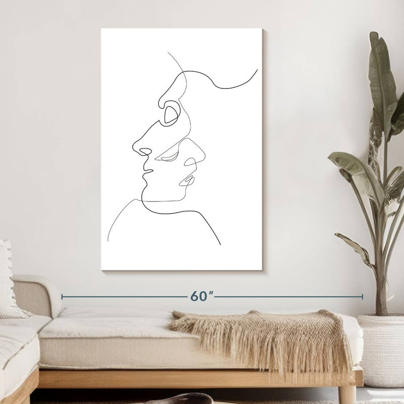 Deux visages, reproduction sur toile, H 48 po x l 32 po x P 1,25 po