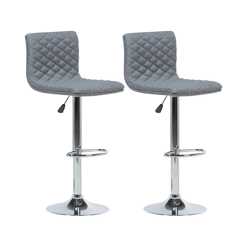 Laurel Swivel Upholstered Adjustable Height Counter Stool with Metal Frame, Grey