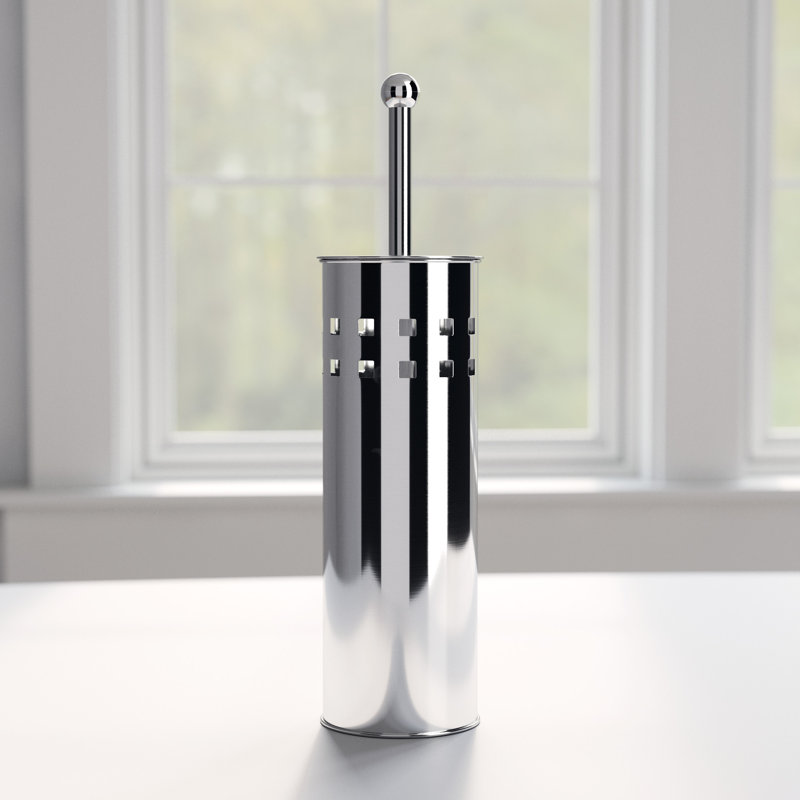 Free-Standing Toilet Brush & Holder, Stainless Steel