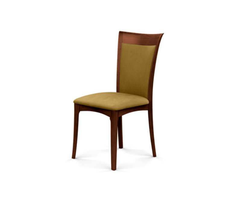 Morgan 19.25'' H Genuine Leather Upholstered Side Chair, Cognac Cherry, Ebony