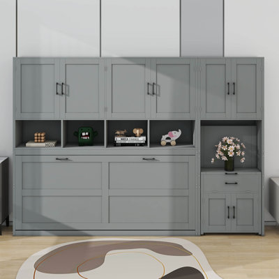 Murphy Bed Wall Bed With Closet , Desk