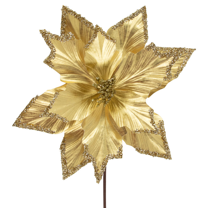 24'' Floral Fabric Pick, Gold