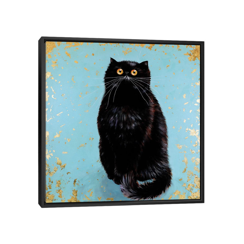 « Hendricks » par Kim Haskins, reproduction d’art, H 26 po x l 26 po x 1,5 po, Toile avec cadre noir, Pas de tapis