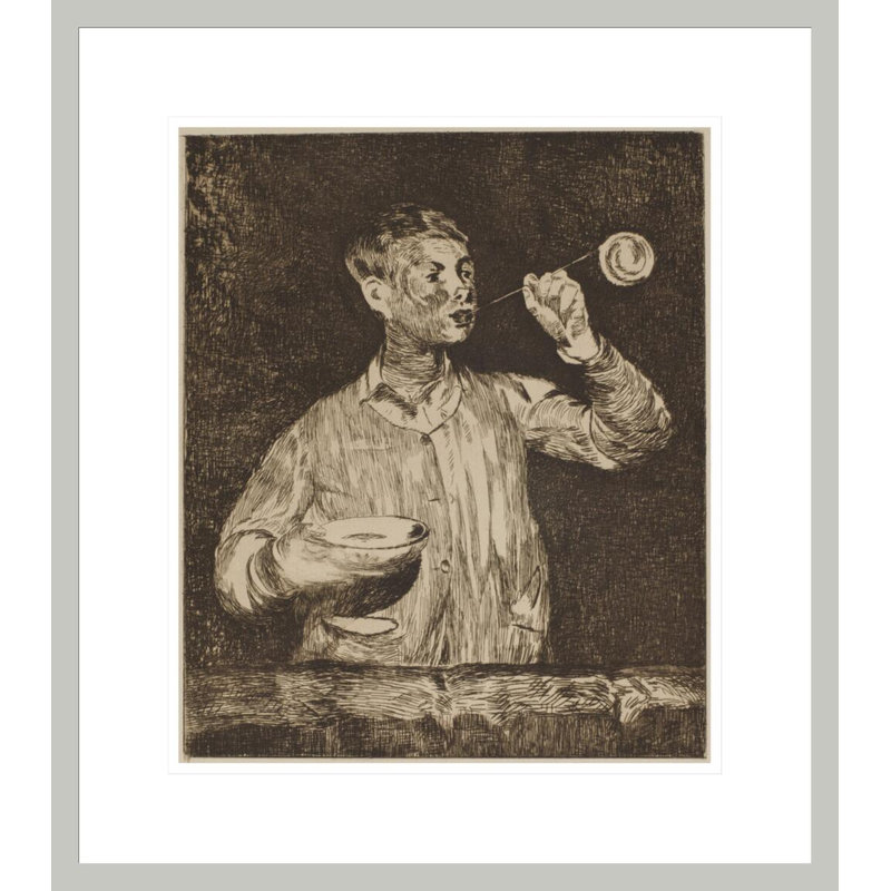 «L’Enfant aux Bulles de Savon» par Giclée encadrée, 20,09 po H x 17,75 po L