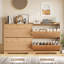 Armoire de rangement cannelée l 31,5 po avec 2 tiroirs rabattables, conception autoportante étroite-130915799