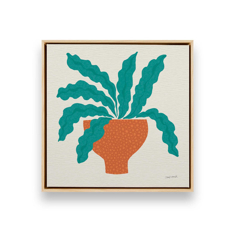 Reproduction d'art «Pots Plants» par Cheryl Warrick, Toile avec cadre, L 20 po x H 20 po, Érable