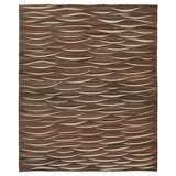 Brown Turkish Flatweave Wool Rug - 7'11" x 9'