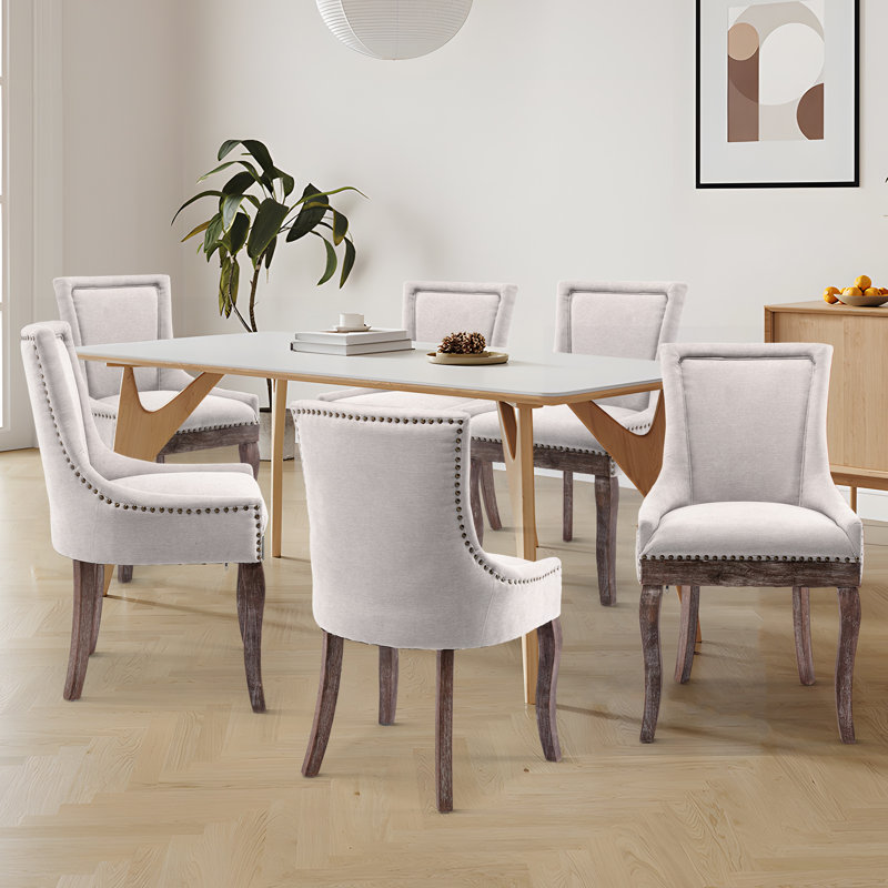 Caily 20.8'' H Upholstered Dining Chair, Beige