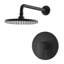 Garniture de douche de la collection Wedge seulement: pomme de douche ronde de 8 po, ensemble de poignées simples et valve brute incluse - noir mat-48164212