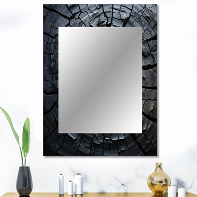 Spiritual Grey Geode Stone Minimalisme I - miroir mural décoratif en pierre spirituelle, miroir traditionnel, impression d'art en métal