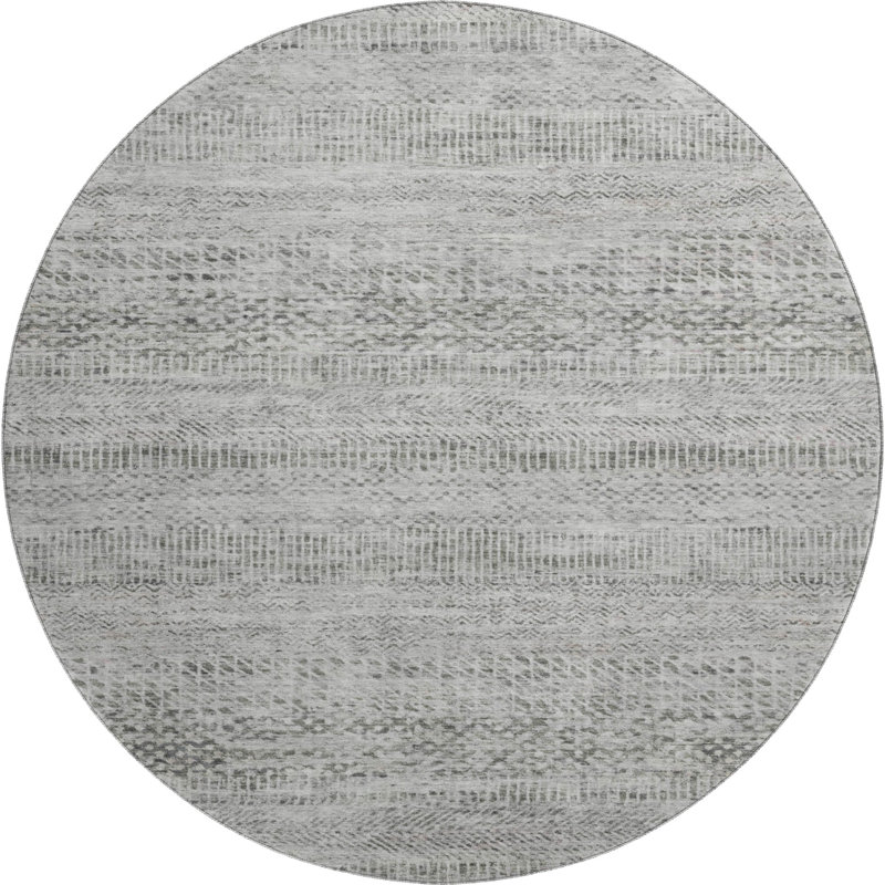 Premium Machine Washable Marasco AMF1634 Stripes Rug, Round 8'