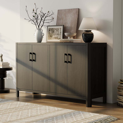 Mirod Farmhouse Style 4-door Cabinet With Natural Finish, A Rustic Accent For Entryways Or Small Spaces
