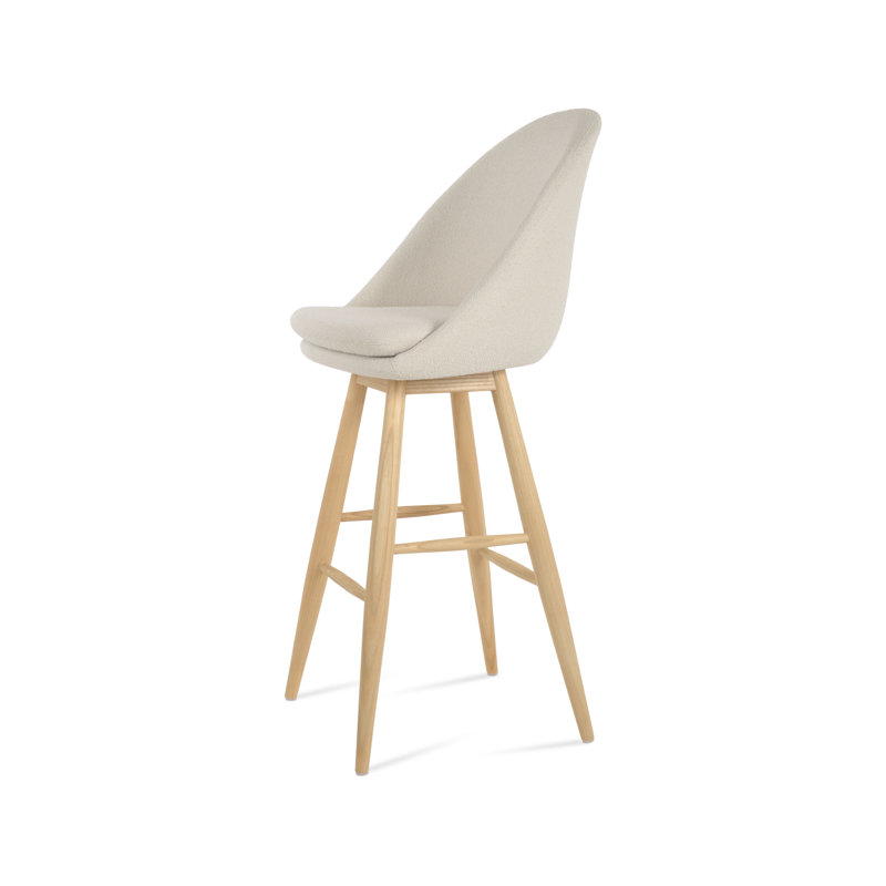 Tabouret de bar et de comptoir Avanos Baba, Tabouret de bar (siège d'une hauteur de 32,5 po), Blanc cassé