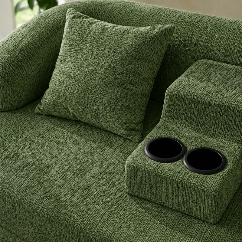 Full / Double 70.07 " Upholstered Convertible Sofa, Green