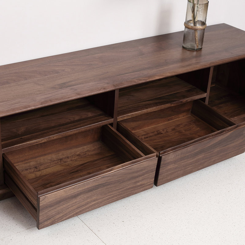 Meuble télé en bois de noyer noir, 70.87"
