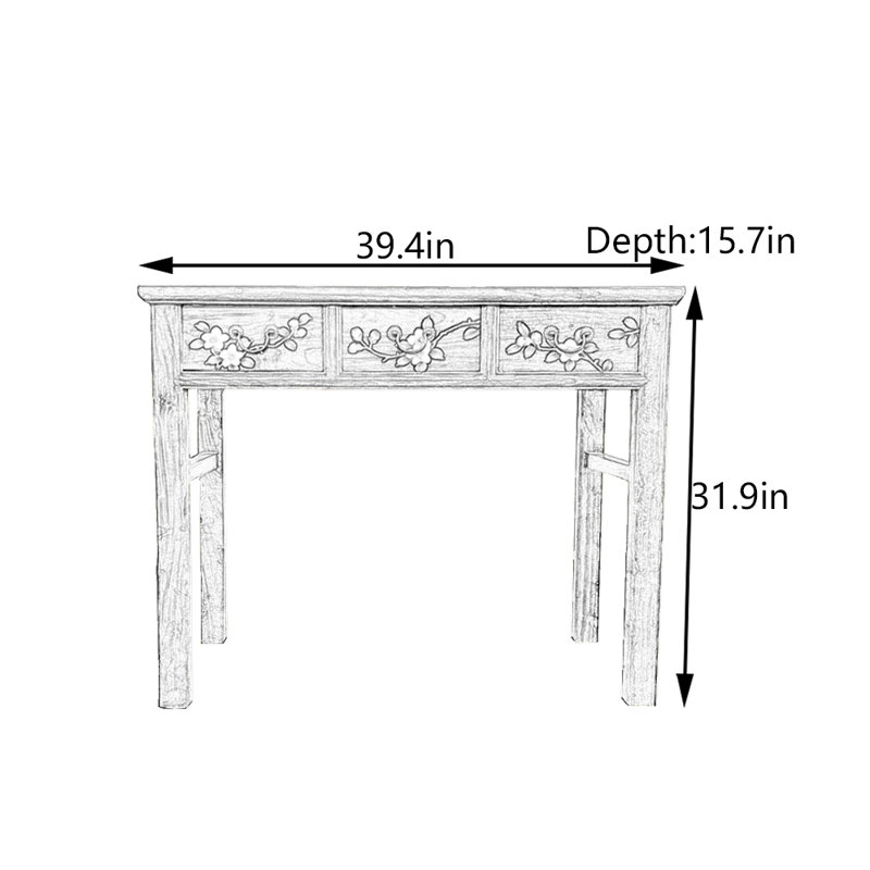 Table d'entrée en bois de camphre massif