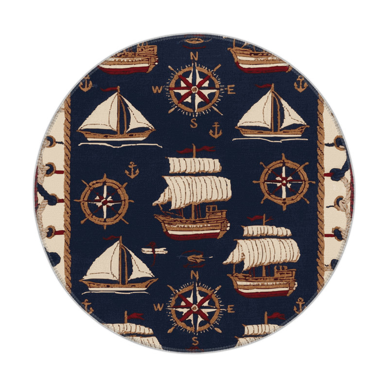 Tapis intérieur et extérieur mauve Transport, Rond 5 pi