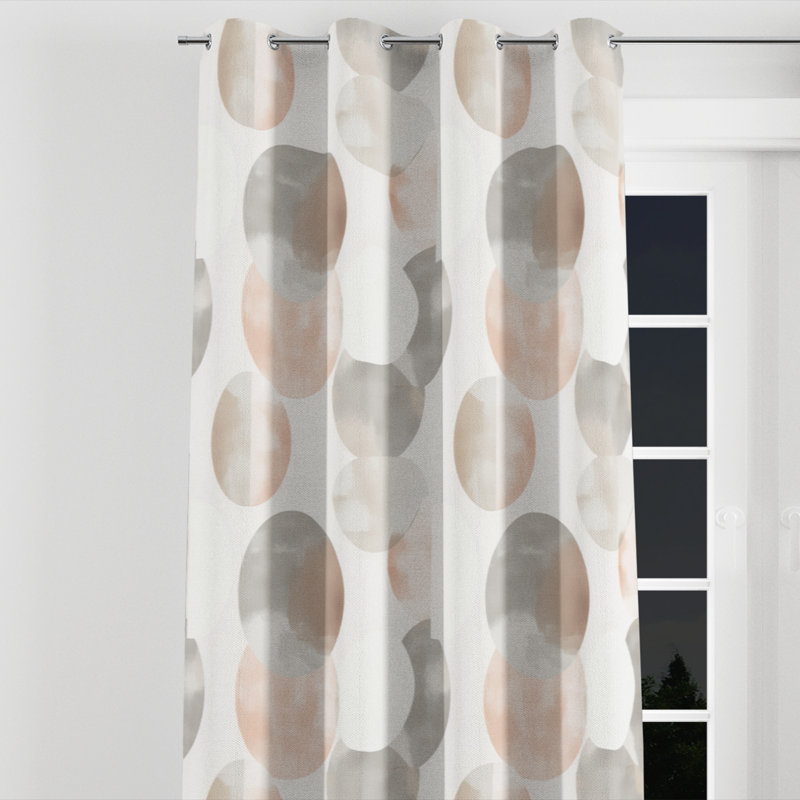 Abstract Curtains for bedroom - Grey Soft Balance Grommet Curtain - 1 Panel, 52" W x 120" L, Silver Grommets