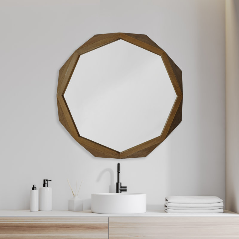 Miroir d'appoint Jo, 41 po x 41 po, Brun