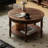 Black Walnut Double - Tier Round Table