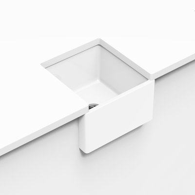 Velaro Farmhouse Apron Front Undermount Kitchen Sink, 17.75 Inch Length Single Bowl