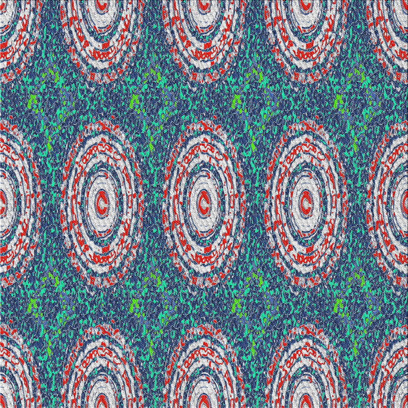 Tapis bleu ciel / rose, Carré 5 pi
