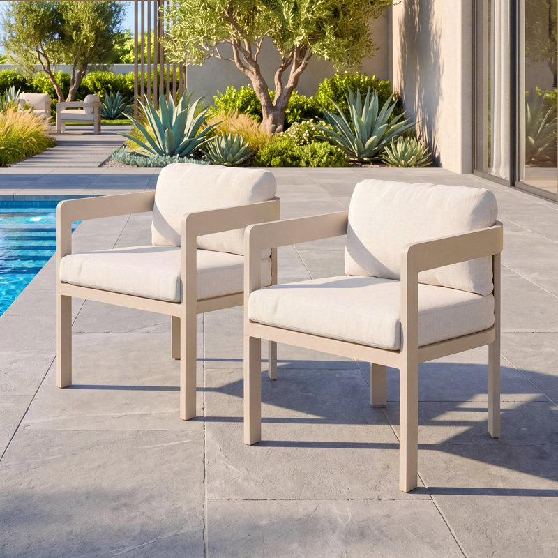 Ensemble de 2 chaises d'extérieur en aluminium
