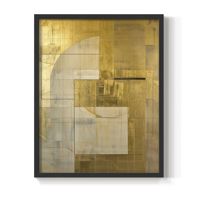 Série ABSTRACT Lxxxix - reproduction encadrée de qualité supérieure - prête à être accrochée - aucun clou requis