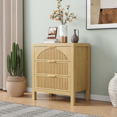 27.6" Tall 3-Drawer Nightstand