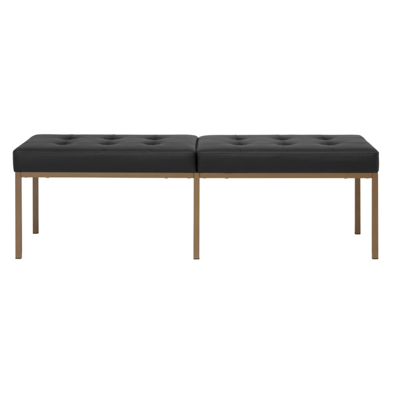 Vargo Upholstered Bench, Bronze, 17.75" H x 60.25" W x 21.5" D, Black
