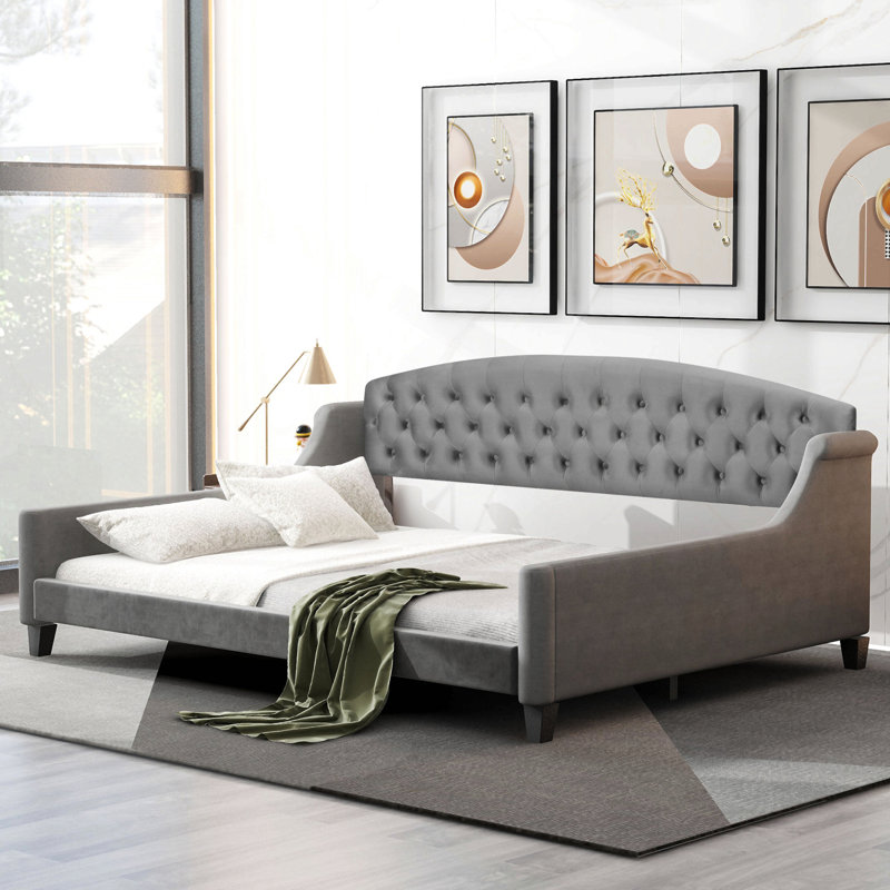 Lit de jour Modern Luxury, Gris, Lit double