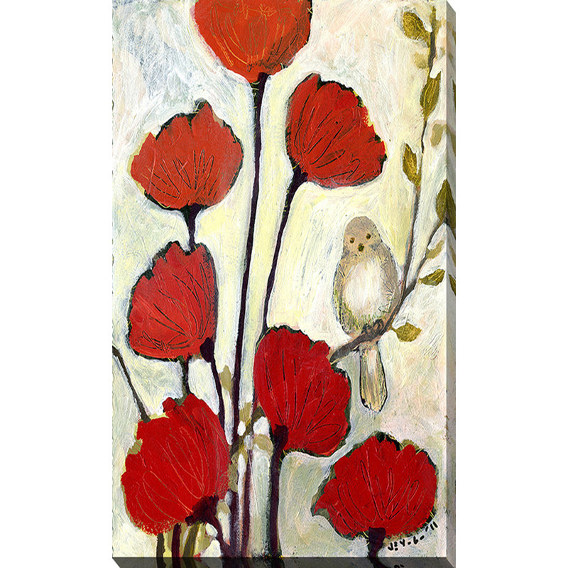 «Under the Poppies No.2», reproduction d'art sur toile tendue, H 40 po x l 24 po x P 1 po