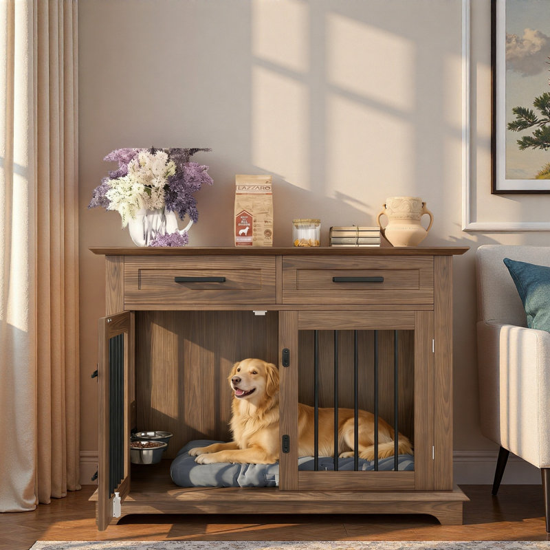 44.48" Large Dog Crate Furniture, Brown