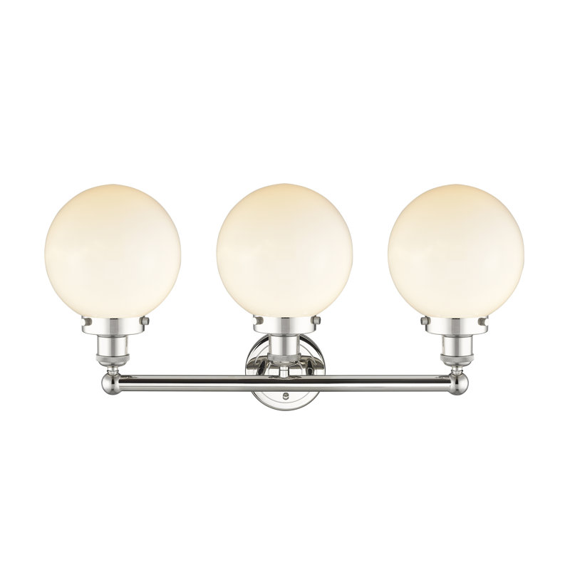 Alphonsa 3 - Light Dimmable Vanity Light, Matte White, Polished Nickel