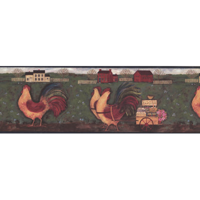 Bordure de papier peint avec coq Presson