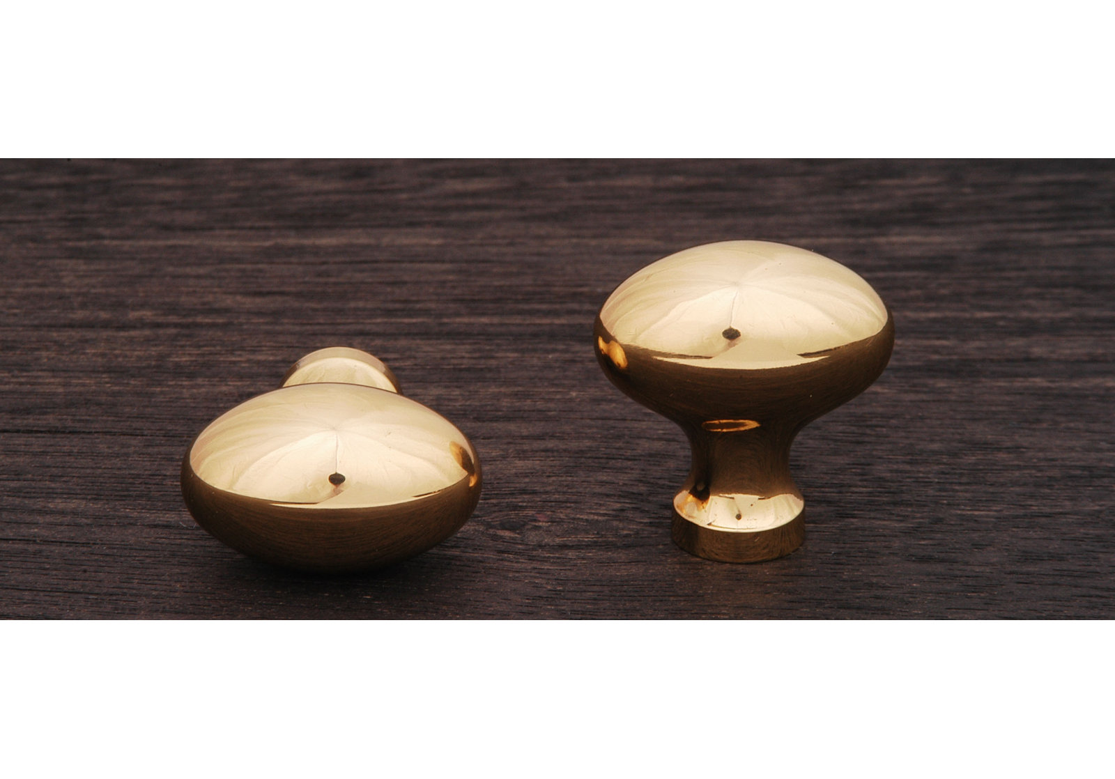 Plain Oval Football Knob CK Series, Polished Brass