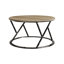 Ensemble de 3 tables basses en métal et chêne brun-890175801