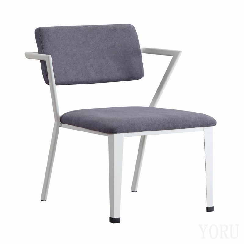 Cargo Gray Fabric & White Finish Office Chair