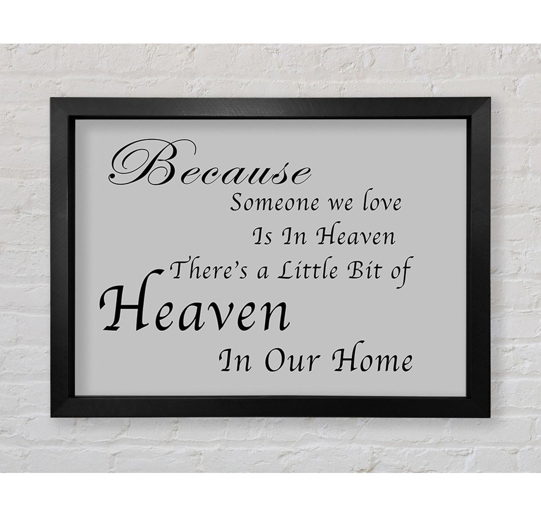 Family Quote Because Someone We Love 2 Lilac Framed Print Wall Art