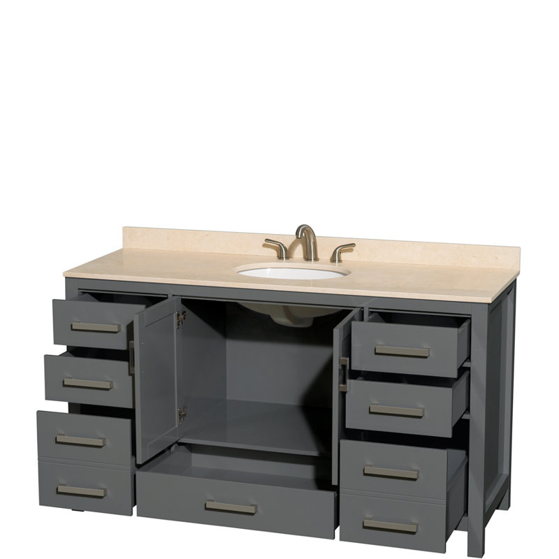 Sheffield 60" Single Bathroom Vanity Set, White