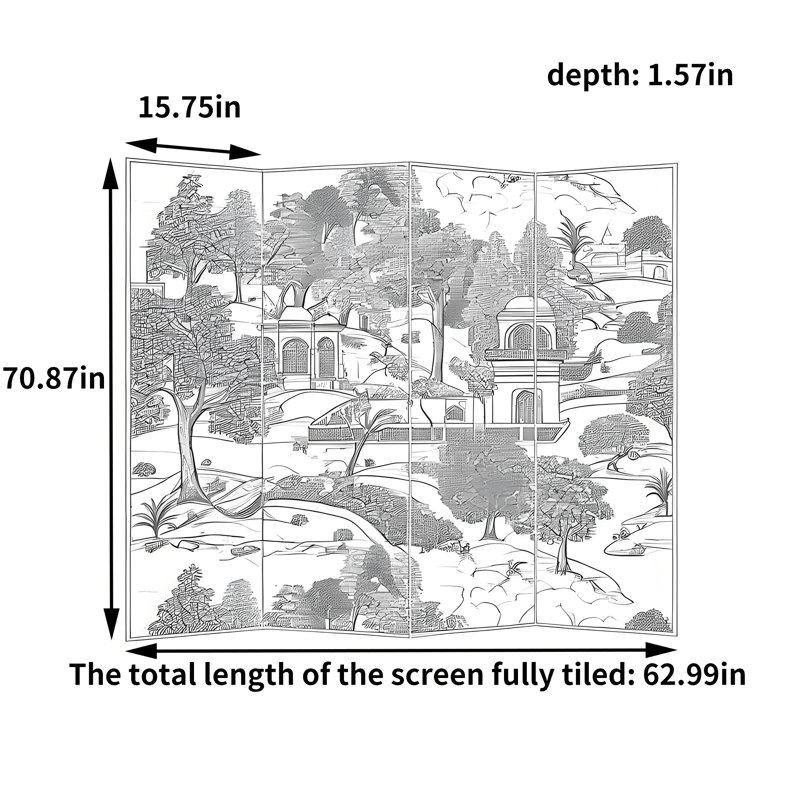 Gyrithe, 70.87" H x 62.99" W x 1.57" D
