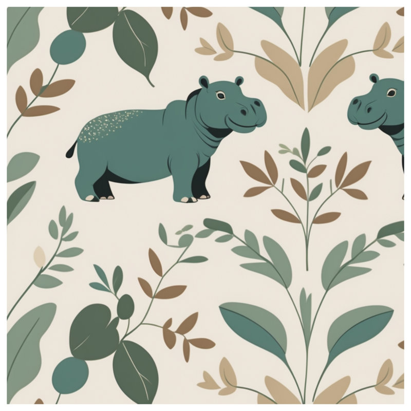 Hippo Leaf Motif Blankets, 60in W x 80in H