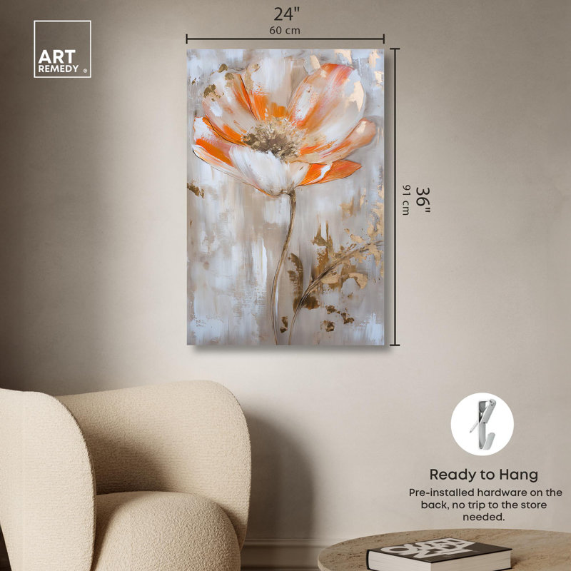 Toile «Ochre Whisper I» par Hokku Designs, H 36 po x l 24 po, Toile tendue
