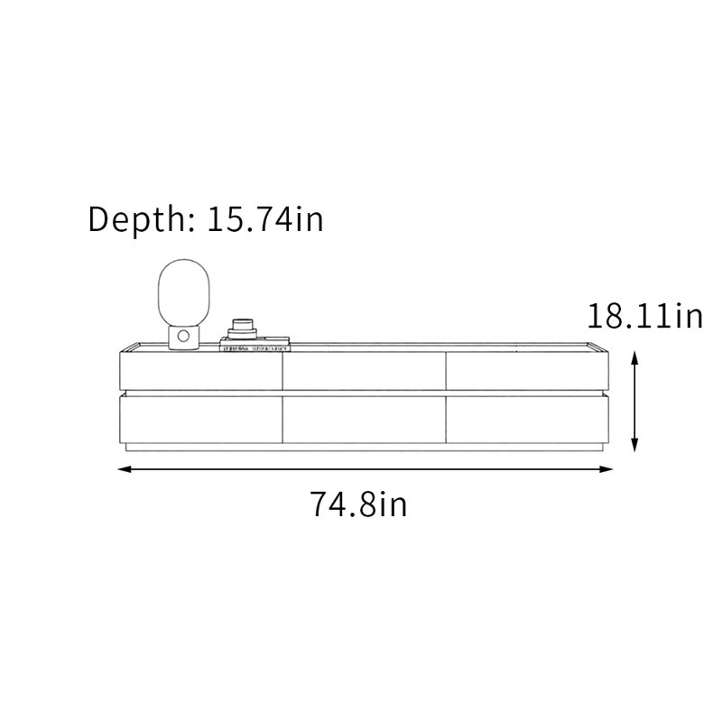 Meuble télé avec tiroirs multiples Living Room, 18.11"H x 74.8"L x 15.74"W, Burlywood
