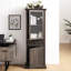 Armoire haute avec placards pour la salle à manger - Rangement organisé brun dans le salon, la cuisine, les pièces