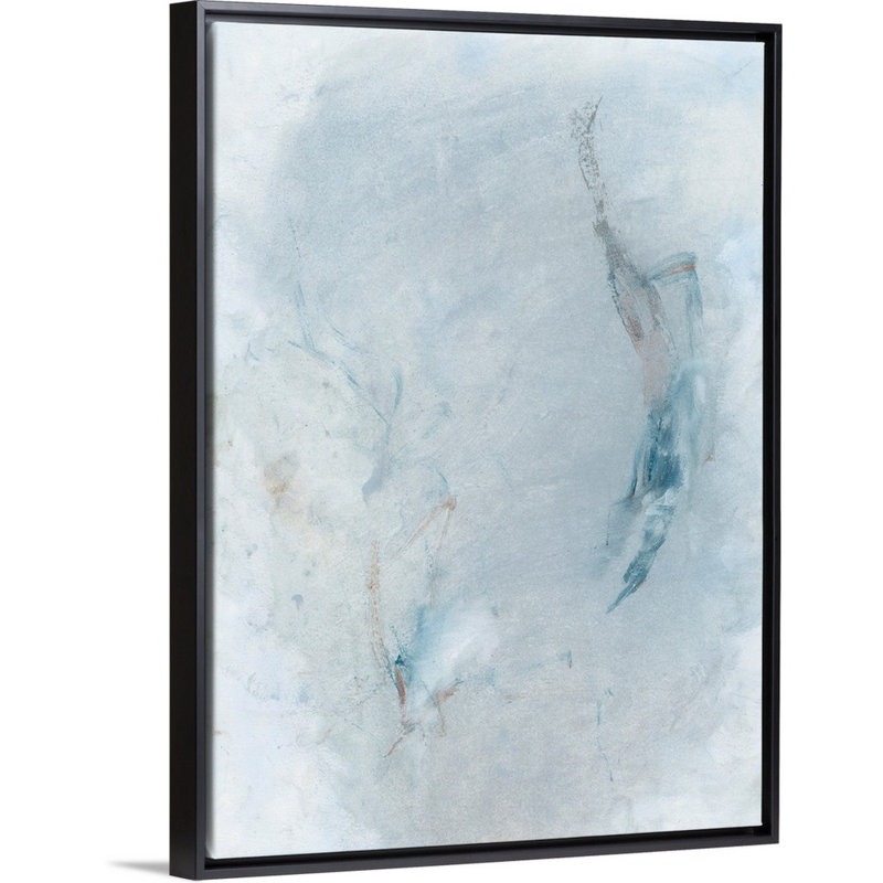 «Azure introspect II» par Renee W. Stramel - reproduction d'art sur toile, H 42 po x l 32 po x P 1,75 po, Cadre flottant noir