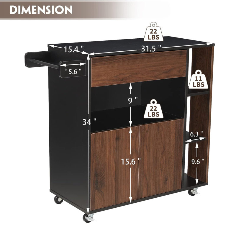 Torynn 15.4 " W Kitchen Cart